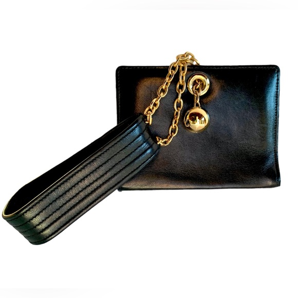 JEAN CLAUDE JITROIS PARIS PURSE MINI BAG WRISTLET BLACK LEATHER VINTAGE 1986 - Picture 4 of 6